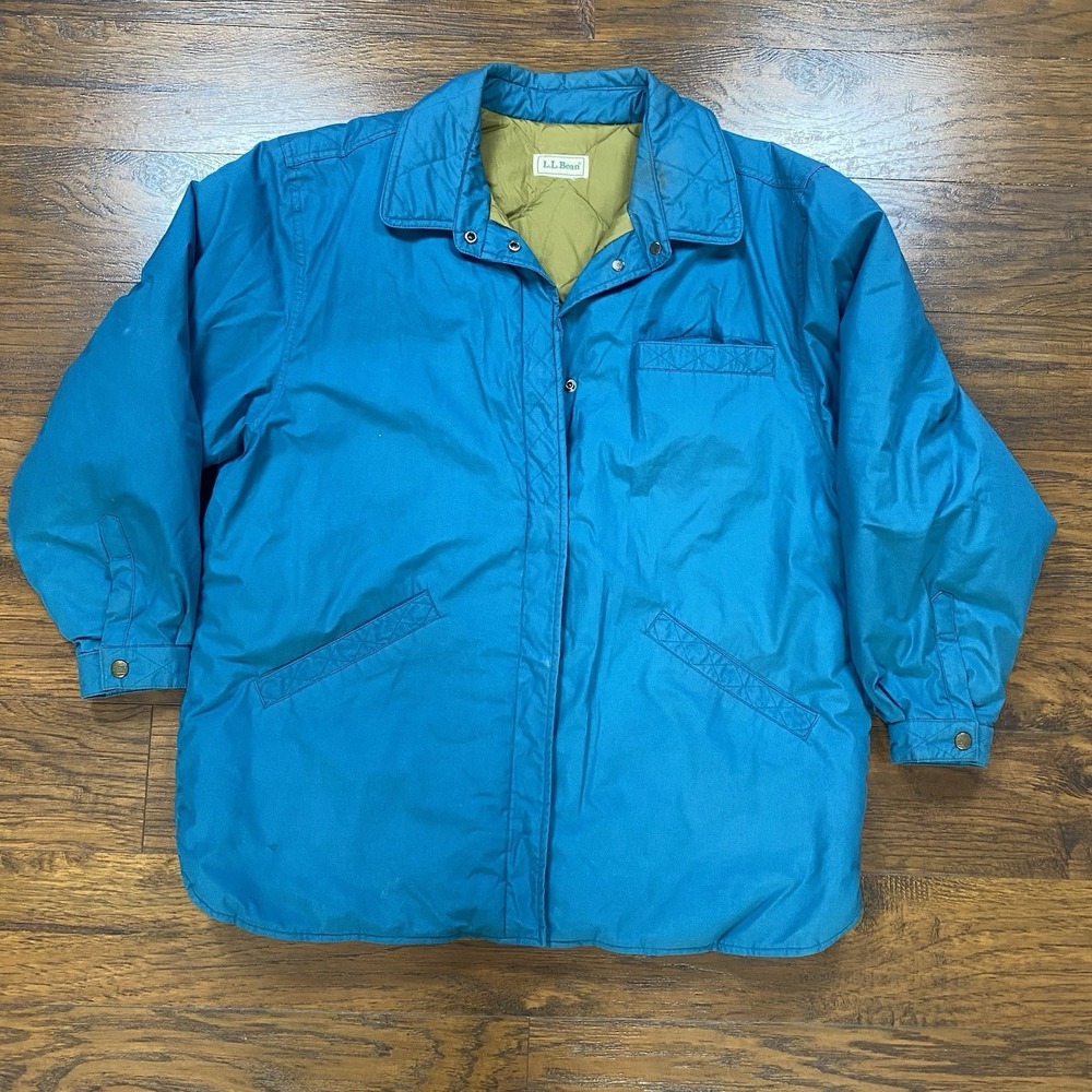 Vintage LL Bean Jacket Mens XL Blue Down Puffer Made USA Winter 80s 90s